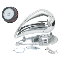 KIT FILTRE CHROME "SUPER SUCKER" POUR CARBURATEUR KEIHIN CV