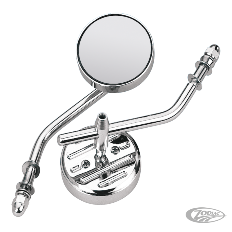 RETROVISEUR ROND COULE SOUS PRESSION AVEC TIGE D'ACIER