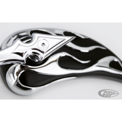 RETROVISEURS FLAMMES NOIRE & CHROME