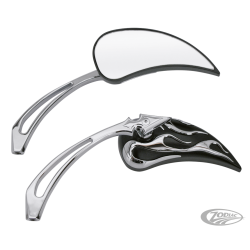 RETROVISEURS FLAMMES NOIRE & CHROME