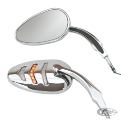 RETROVISEURS CHROMES "DETONATOR" AVEC LED INTEGREES