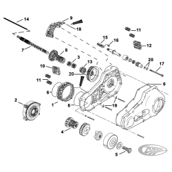 KIT DE DEPORT DE PRIMAIRE POUR BOITES 5 ET 6 VITESSES Y COMPRIS DYNA & SOFTAIL