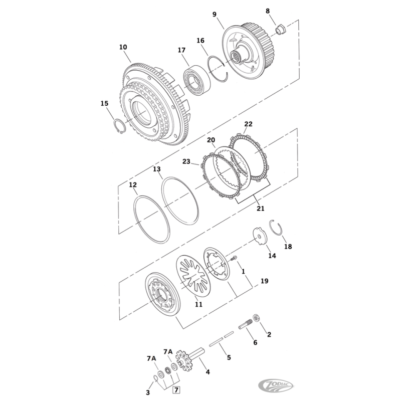 PIÈCES POUR EMBRAYAGE D'ORIGINE SUR 1998-2000 EVOLUTION BIG TWIN & 1999-2017 TWIN CAM