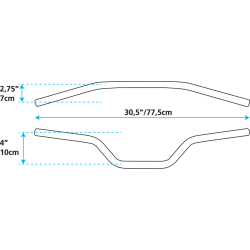 UN POUCE DIAMETRE DIRT TRACK GUIDONS ZODIAC CUSTOM PRODUCTS