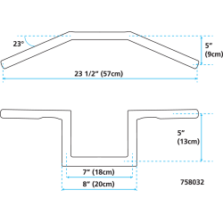 UN POUCE DIAMETRE Z-BAR GUIDONS ZODIAC CUSTOM PRODUCTS