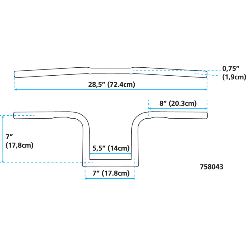 UN POUCE DIAMETRE SOCAL & HIPSTER GUIDONS ZODIAC CUSTOM PRODUCTS