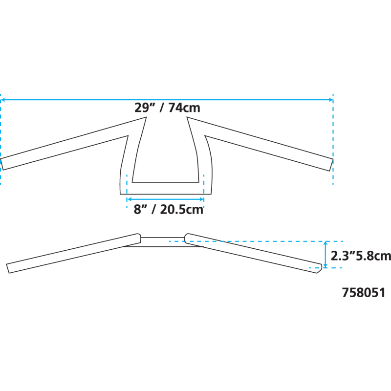 UN POUCE DIAMETRE DONKEY BAR ZODIAC CUSTOM PRODUCTS
