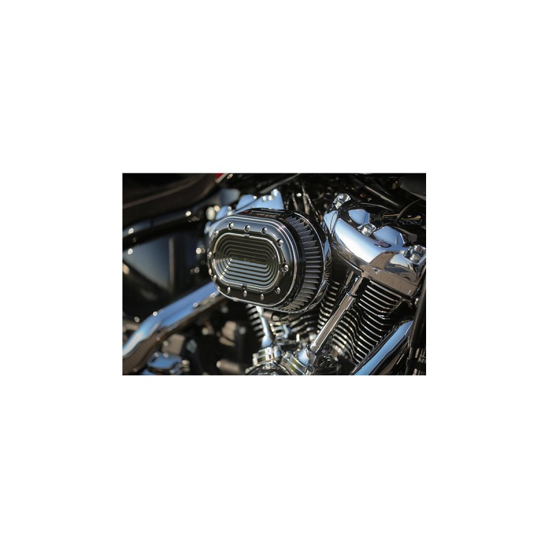 Oval Airbox Air Cleaner Kit Chrome