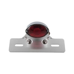 Micro Cateye Taillight with License Plate Bracket With license plate bracket Chrome Dual Filament