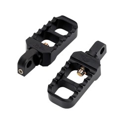 Stubby Serrated Adjustable Foot Pegs Stubby Version Black, Anodized