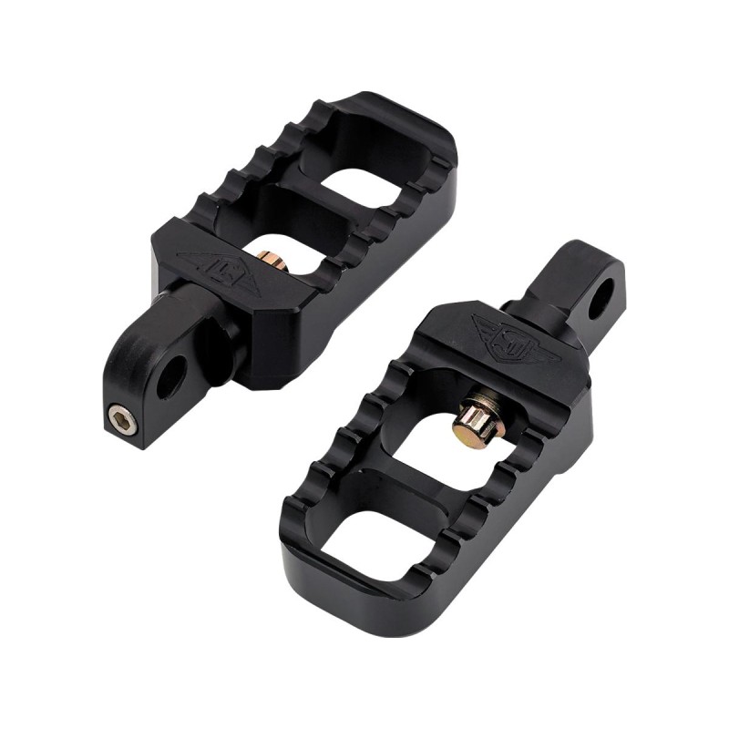 Stubby Serrated Adjustable Foot Pegs Stubby Version Black, Anodized