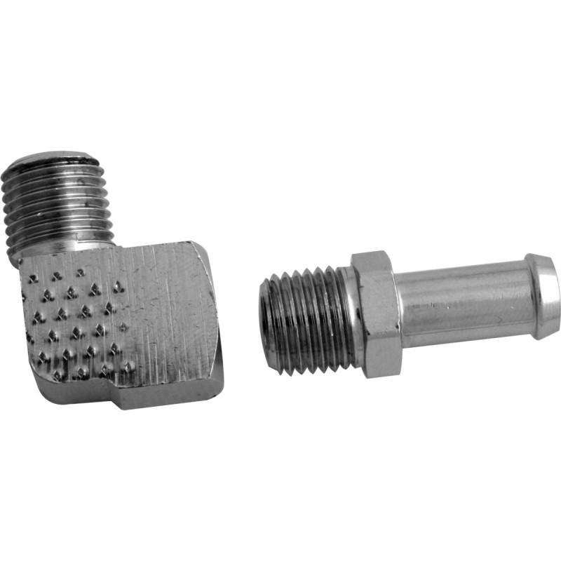 Oil fitting chrome 1/4NPTx90