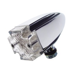 Long Maltese Cross LED Turn Signal Chrome Clear LED
