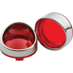 Deuce Turn Signal Visor Bezel Kit Red lens Chrome