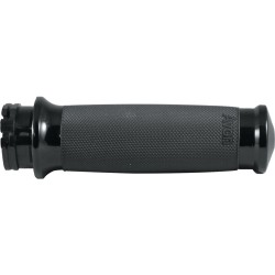 Custom Contour Grips Black Rubber Black Anodized 1" Throttle By Wire