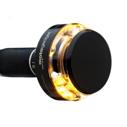 mo.blaze disc LED Bar End Turn Signal Right Side Black Anodized Clear LED