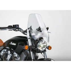Deflector Quick-Set Windshield For 7/8" and 1" handlebars, Height: 14", Width: 15", U-Clamp Handlebar Mount included Clear
