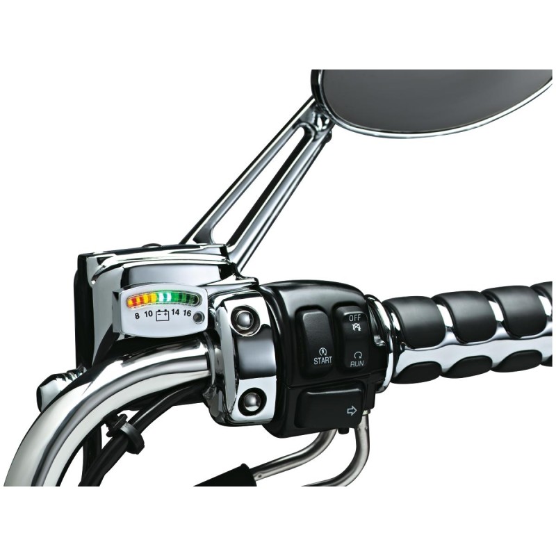 Led Battery Gauge, Chrome