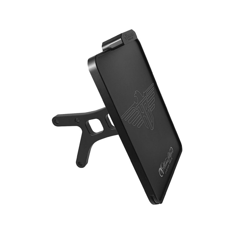 Side Mount License Plate Kit Swiss specification 180x140mm Black Anodized