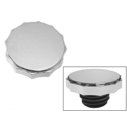 Deluxe Scalloped Gas Cap Left side cap only (Non-vented) Chrome
