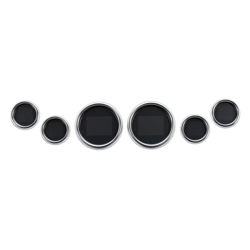 MLX Dresser Pack Dresser and Bagger 6 Gauge, Chrome Bezels,'96-03 6 Gauge Kit