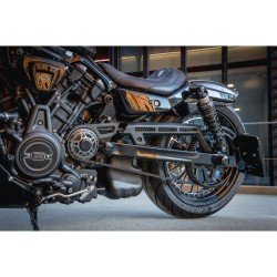 Swing Arm Axle Cover Black Powder Coated