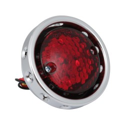 Retro Drilled LED Rücklicht without Bracket Chrome Black Chrome Red LED