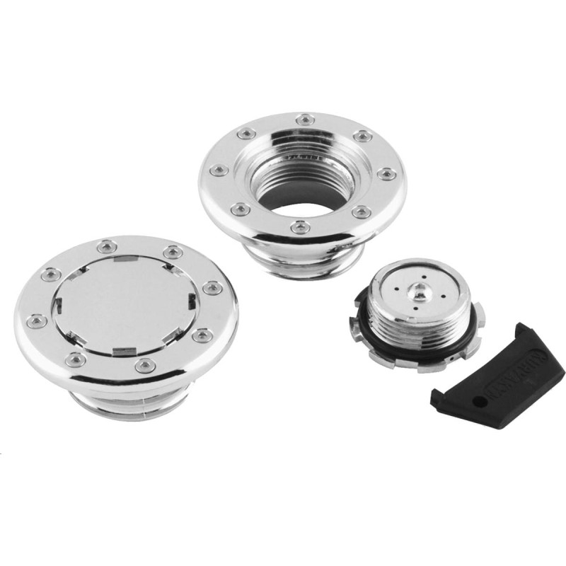Non Vented Flush Mount Gas Cap Left Hand Thread Chrome