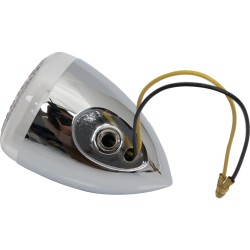 Bullet-Style LED Turn Signal Inner Tread 5/16 UNF, Diameter: 60 mm, Depth: 87 mm Chrome Clear LED