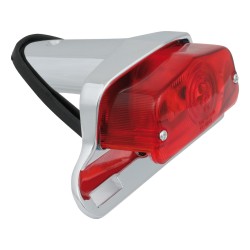 Lucas Taillight with License Plate Bracket Chrome Red Dual Filament