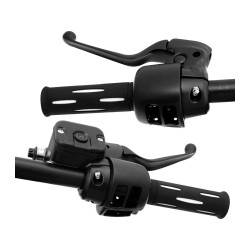 96-up Style Handlebar Control Kit Black 11/16" Cable Clutch Dual Disc