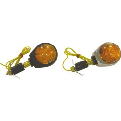 Bullseye Handlebar Turn Signal H21W Chrome Amber Halogen
