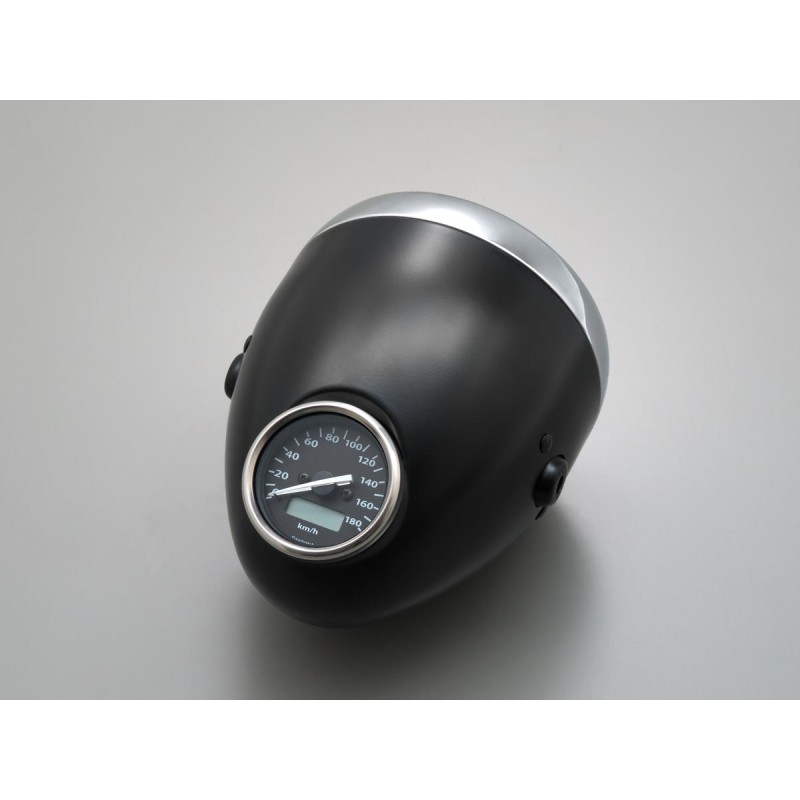 Vintage 5 3/4" Scheinwerfer Black Powder Coated H4