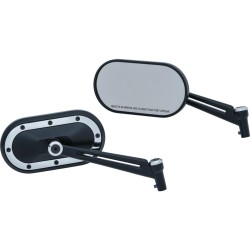 Heavy Industry Mirror With Chrome Accents Black Satin