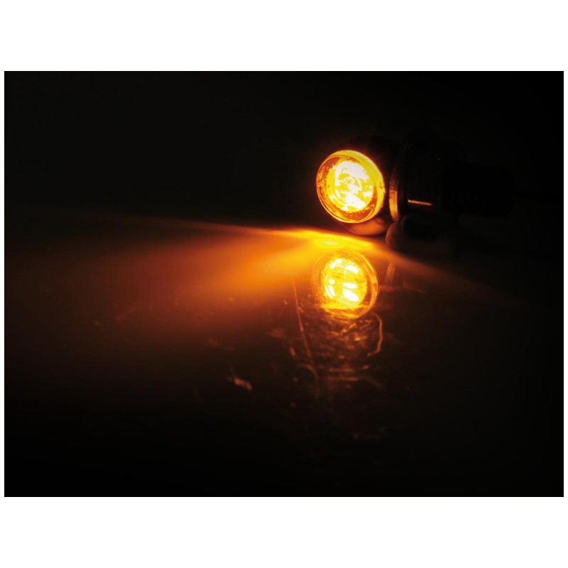 Proton Two LED Turn Signal/Position Light LED, Tinted Lens, Black Metal Housing Black Smoke LED