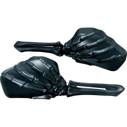 Skeleton Hand Mirror Black Stem, Black Head Black