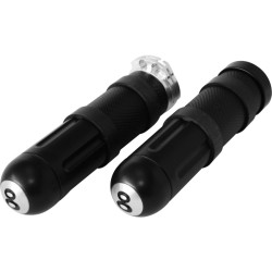 Young Gun 8 Ball Grips Flat Black 1" Throttle Cables