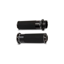 Beveled Fusion Grips Black Anodized 1" Throttle By Wire