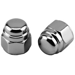 Flat Top Acorn Nuts Pack Chrome 1/2"-13 UNC