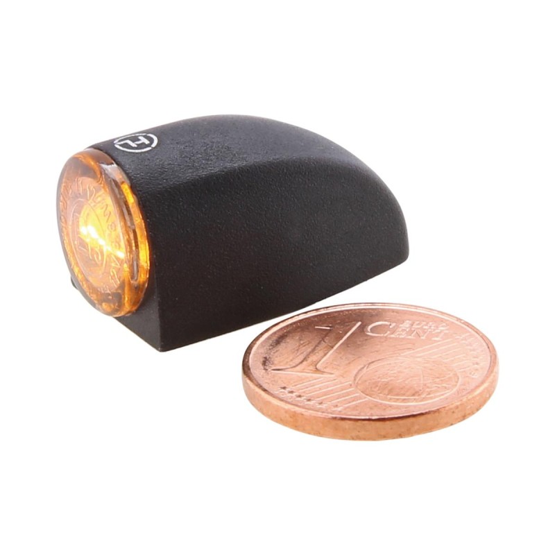 Proton Three LED Turn Signal/Position Light LED, Tinted Lens, Black Metal Housing Black Smoke LED